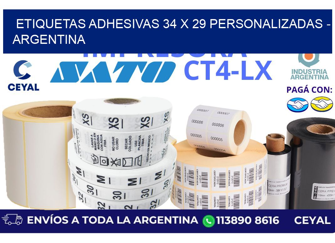 etiquetas adhesivas 34 x 29 personalizadas - Argentina