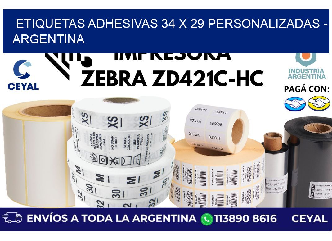etiquetas adhesivas 34 x 29 personalizadas – Argentina