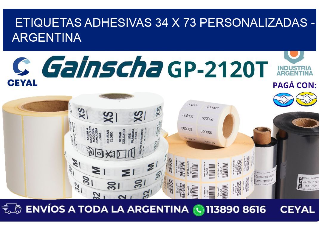 etiquetas adhesivas 34 x 73 personalizadas – Argentina