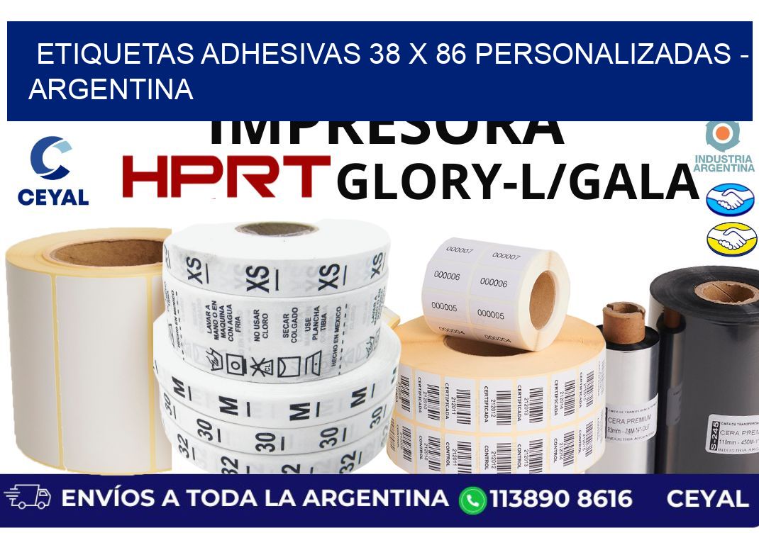 etiquetas adhesivas 38 x 86 personalizadas - Argentina