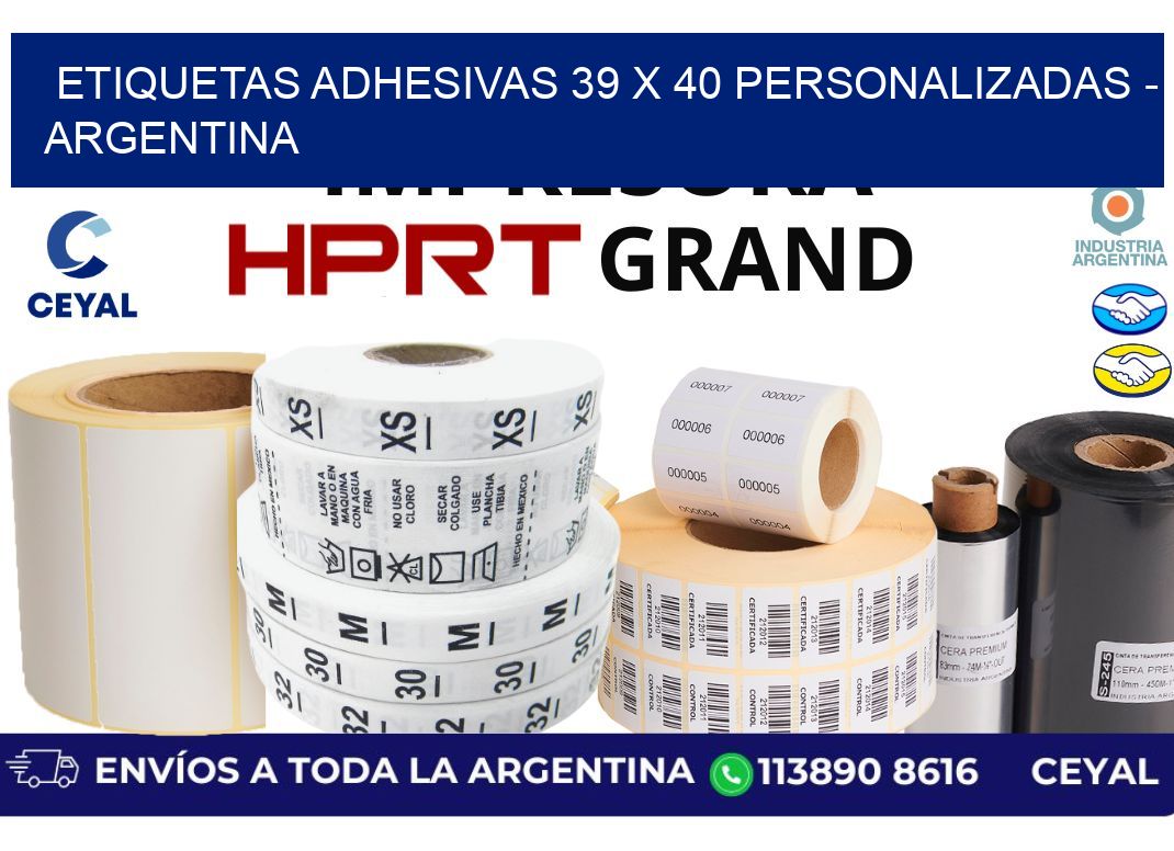etiquetas adhesivas 39 x 40 personalizadas - Argentina