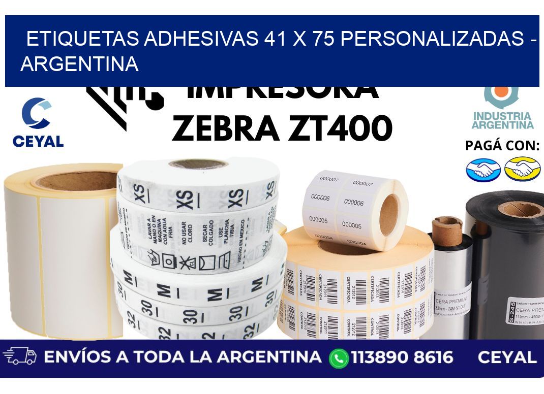 etiquetas adhesivas 41 x 75 personalizadas – Argentina