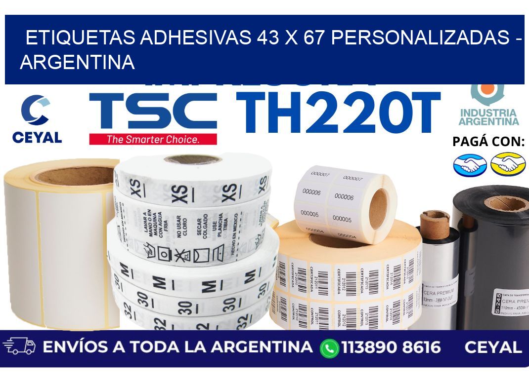 etiquetas adhesivas 43 x 67 personalizadas – Argentina