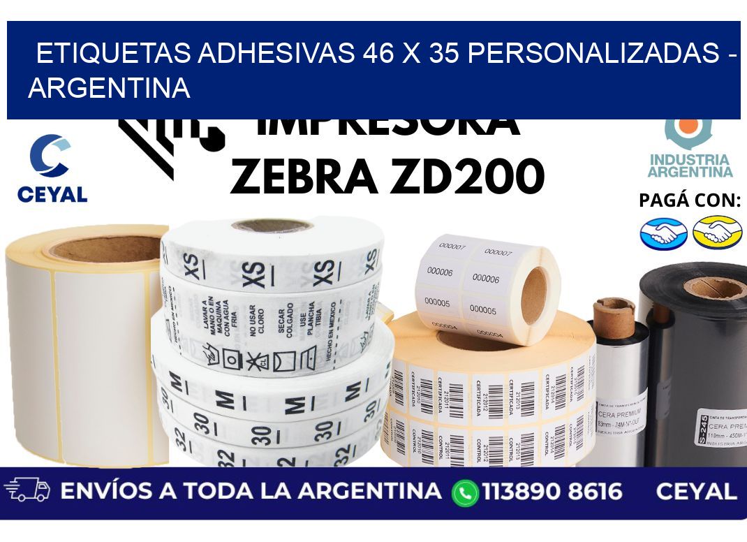 etiquetas adhesivas 46 x 35 personalizadas - Argentina