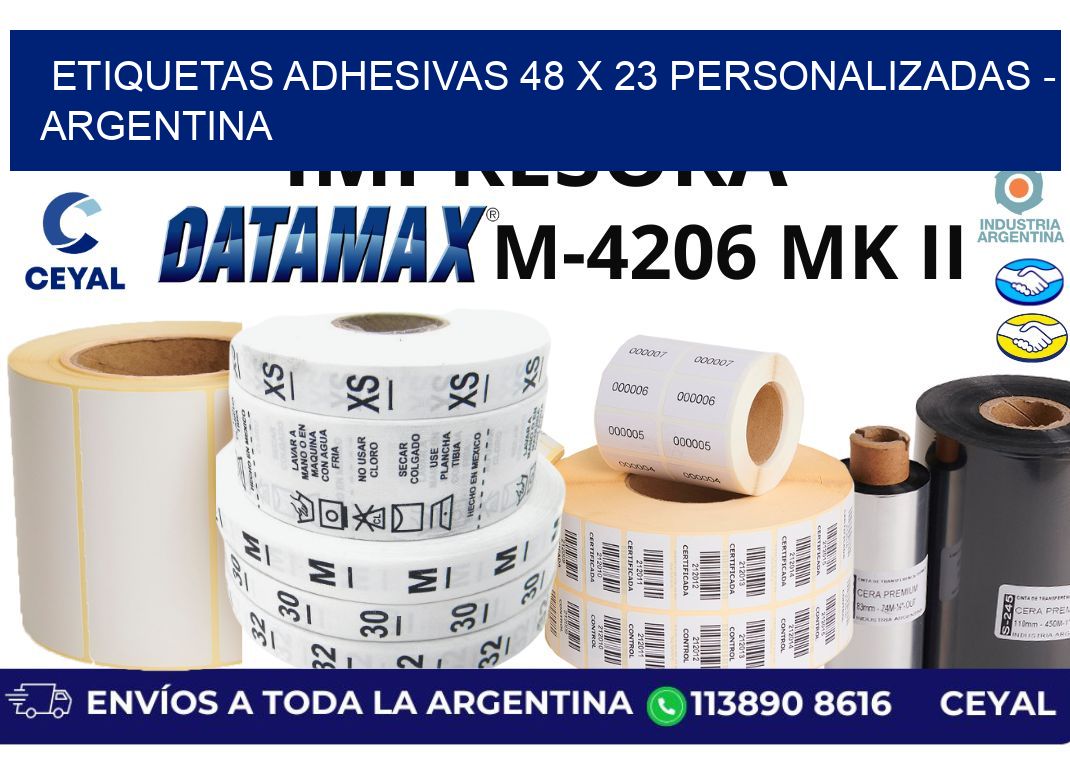 etiquetas adhesivas 48 x 23 personalizadas - Argentina
