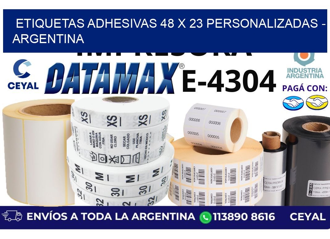 etiquetas adhesivas 48 x 23 personalizadas – Argentina