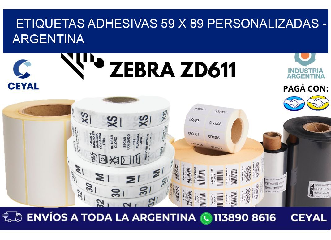 etiquetas adhesivas 59 x 89 personalizadas - Argentina