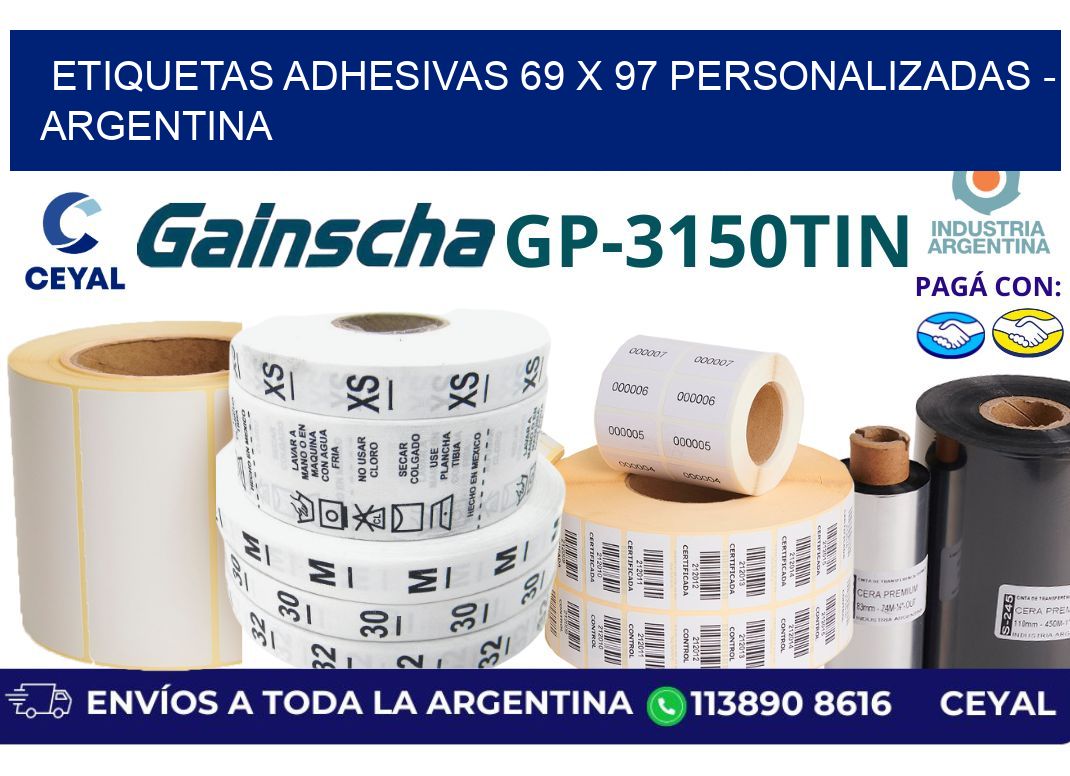 etiquetas adhesivas 69 x 97 personalizadas - Argentina
