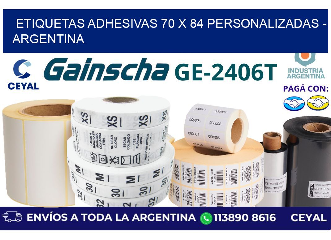 etiquetas adhesivas 70 x 84 personalizadas - Argentina