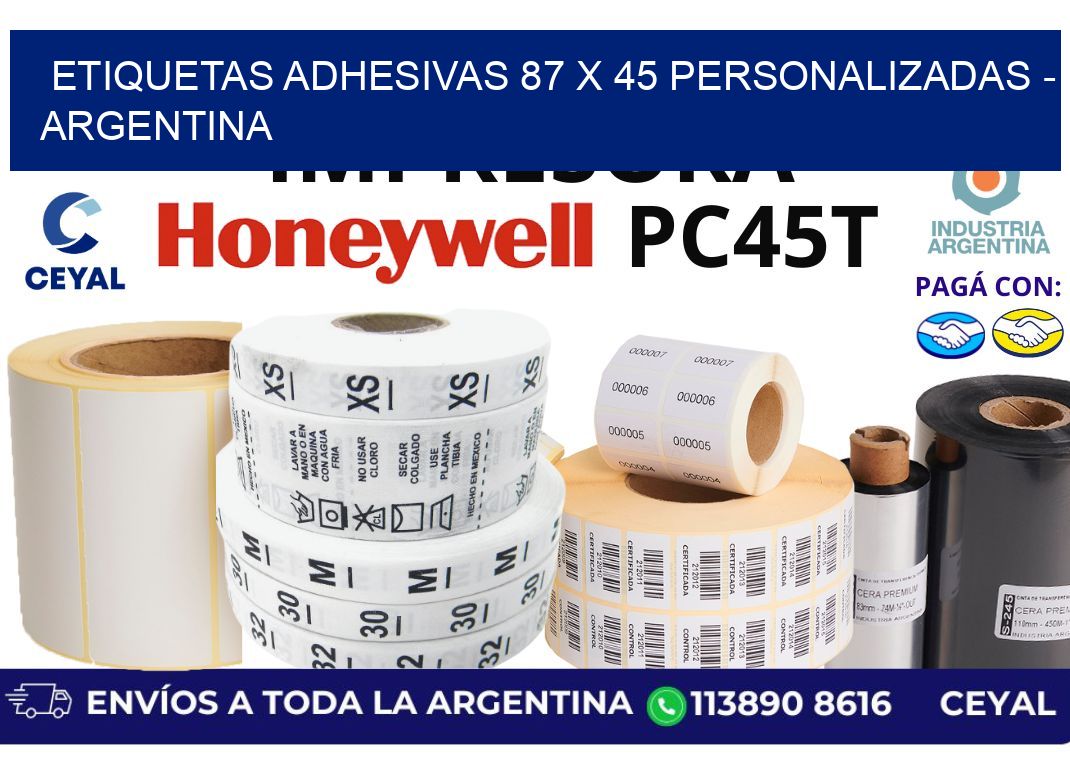 etiquetas adhesivas 87 x 45 personalizadas – Argentina