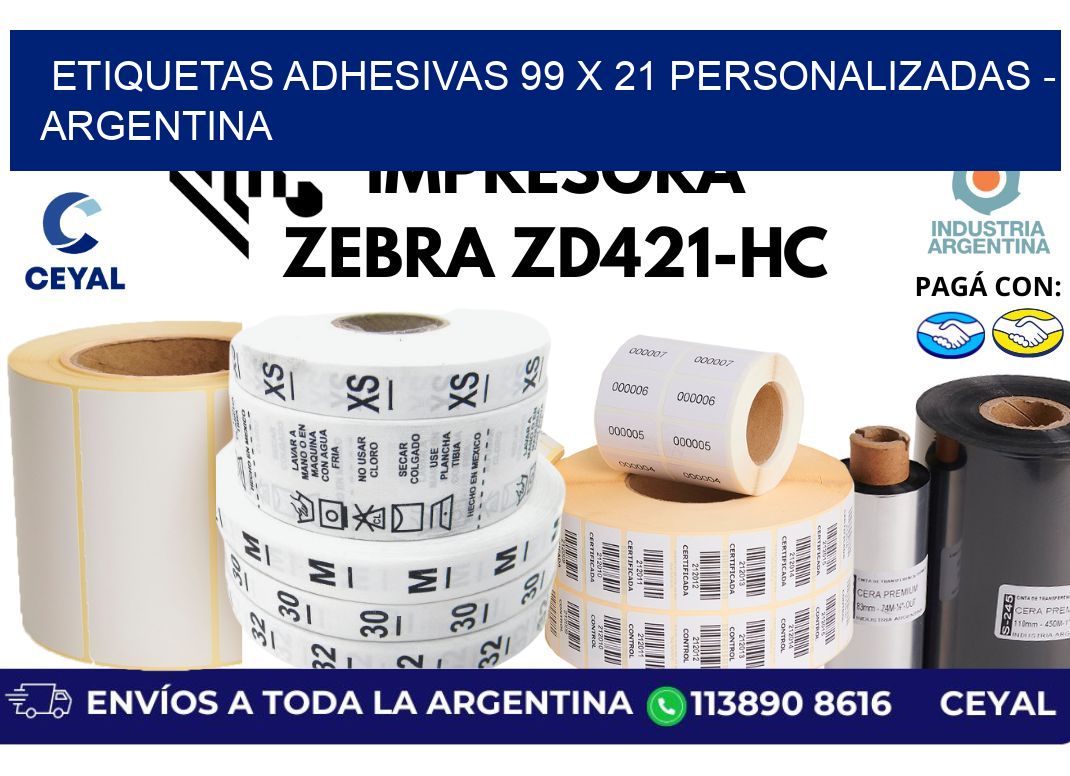 etiquetas adhesivas 99 x 21 personalizadas - Argentina
