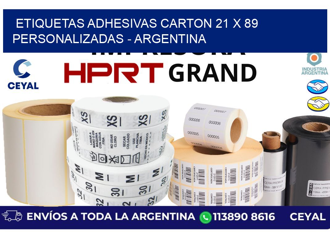 etiquetas adhesivas carton 21 x 89 personalizadas - Argentina