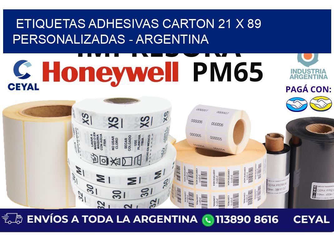 etiquetas adhesivas carton 21 x 89 personalizadas - Argentina