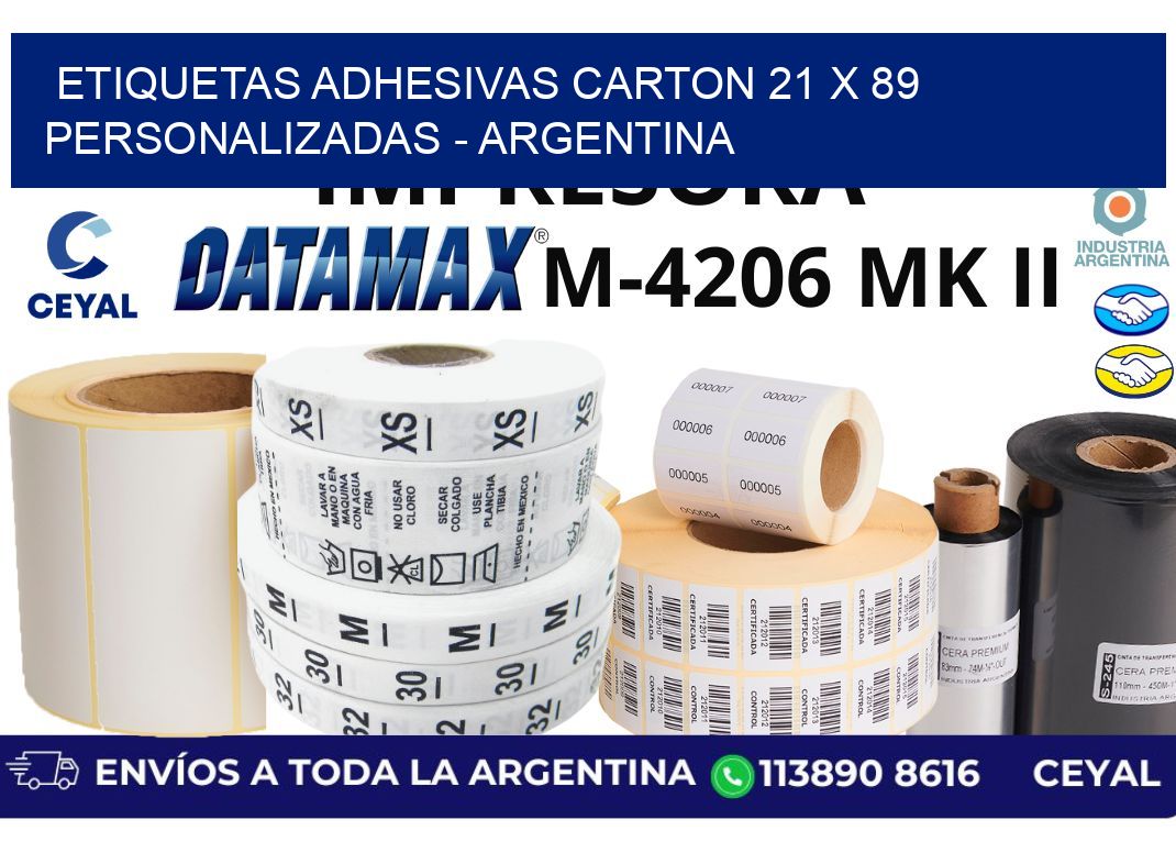 etiquetas adhesivas carton 21 x 89 personalizadas – Argentina