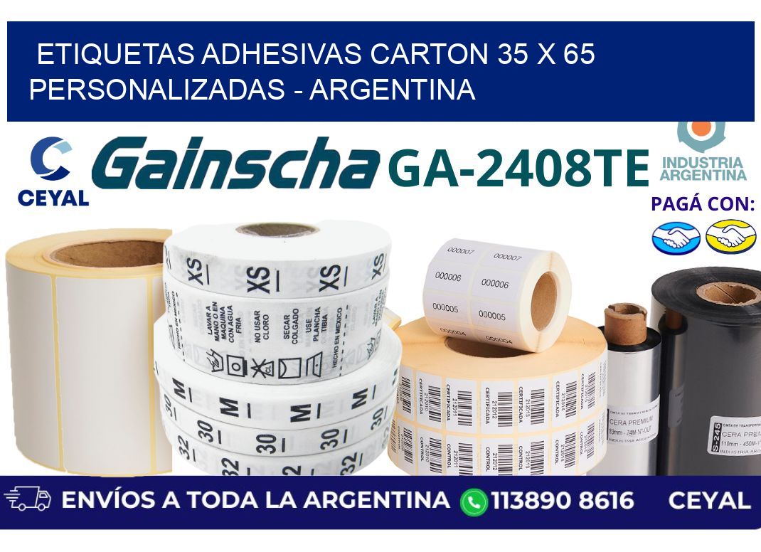 etiquetas adhesivas carton 35 x 65 personalizadas – Argentina