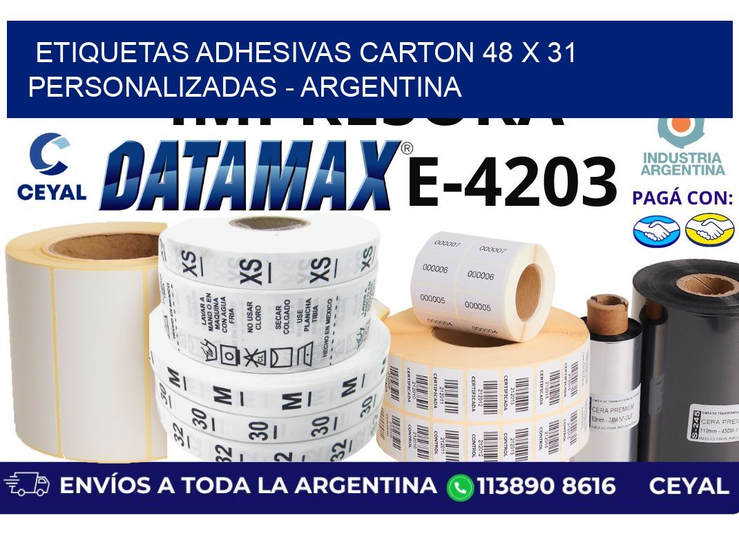etiquetas adhesivas carton 48 x 31 personalizadas – Argentina