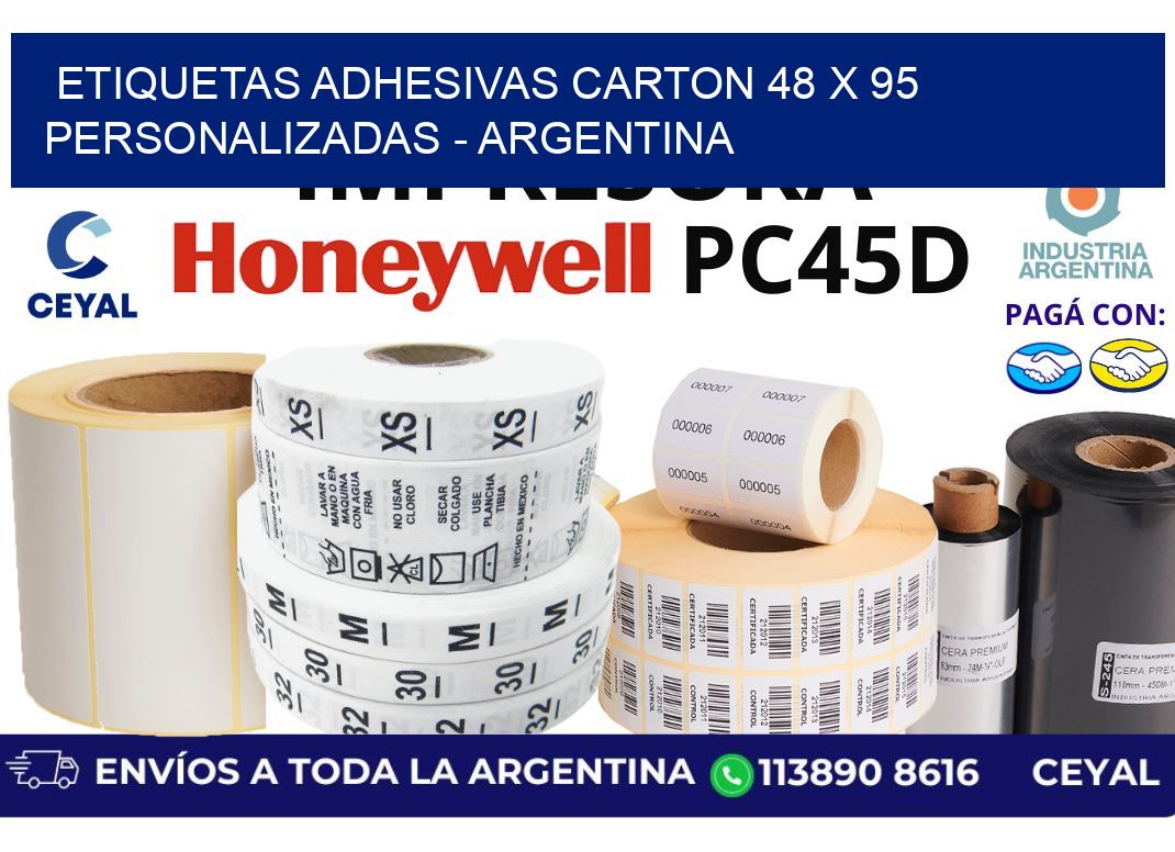 etiquetas adhesivas carton 48 x 95 personalizadas - Argentina