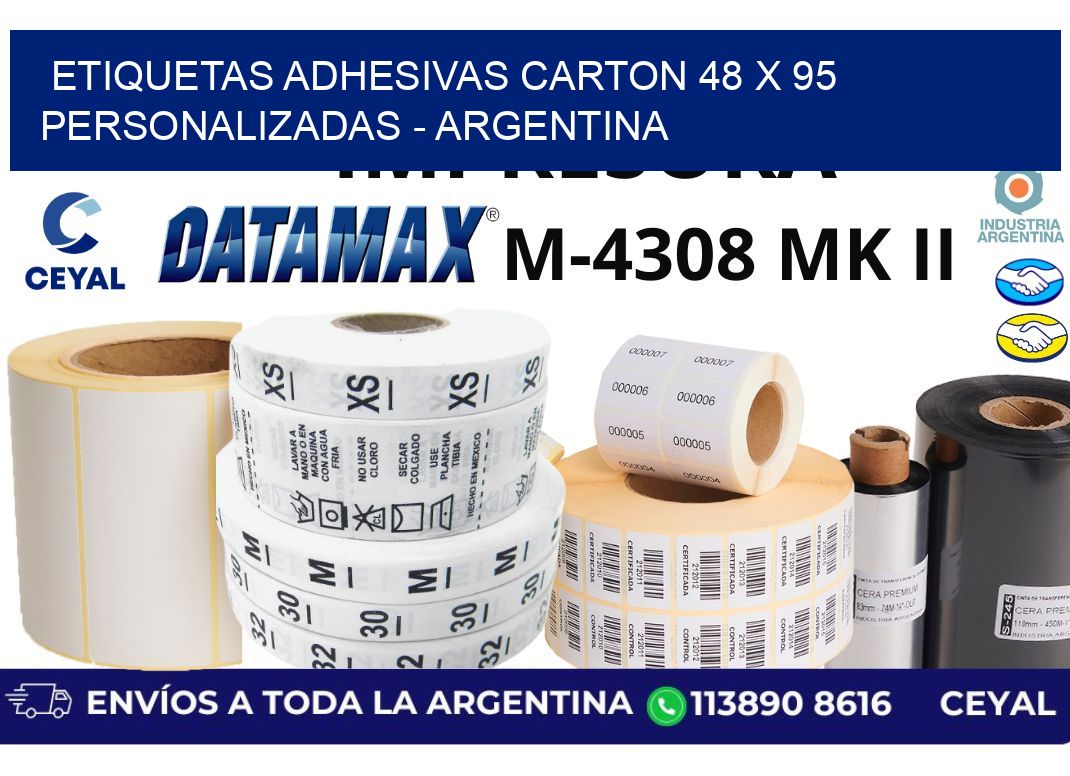 etiquetas adhesivas carton 48 x 95 personalizadas – Argentina