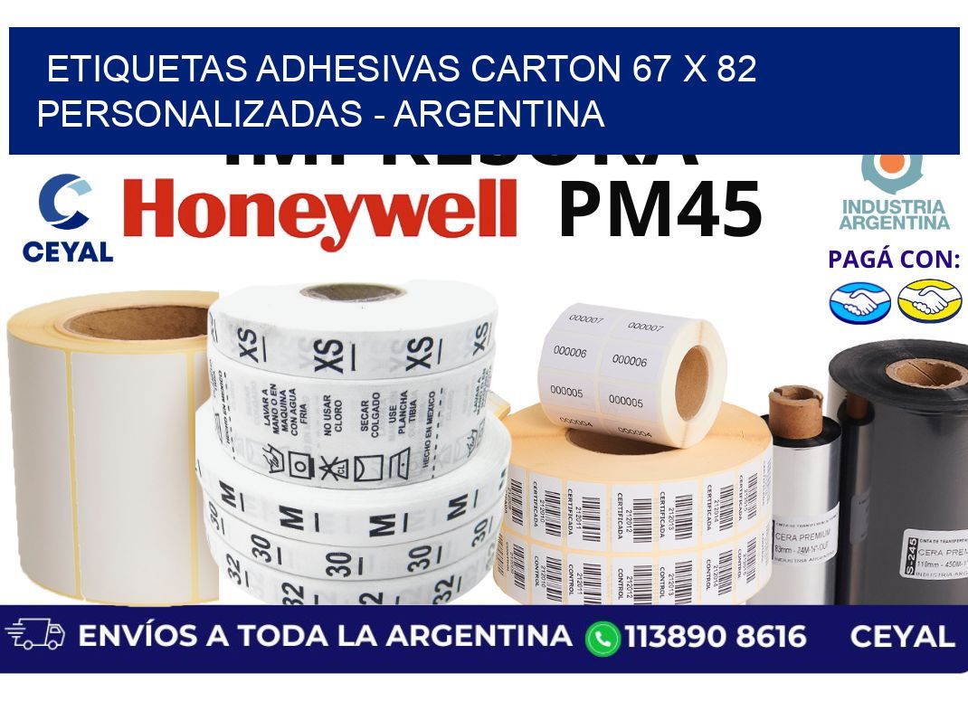 etiquetas adhesivas carton 67 x 82 personalizadas - Argentina