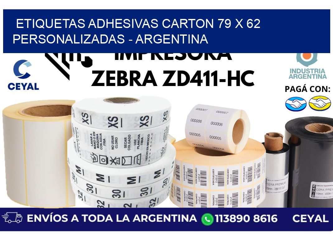 etiquetas adhesivas carton 79 x 62 personalizadas - Argentina
