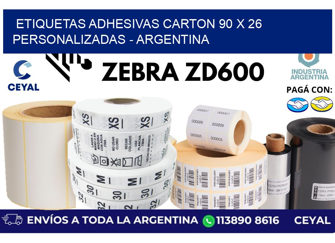 etiquetas adhesivas carton 90 x 26 personalizadas - Argentina