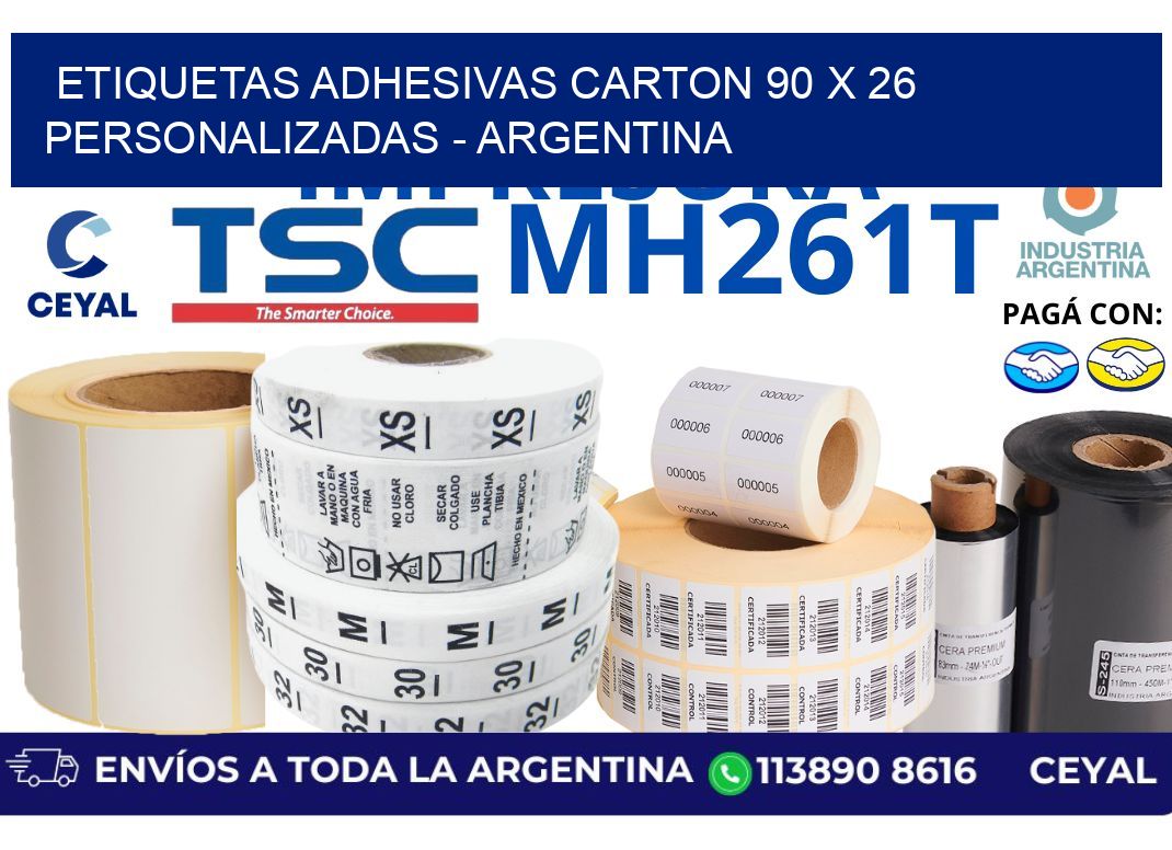 etiquetas adhesivas carton 90 x 26 personalizadas – Argentina