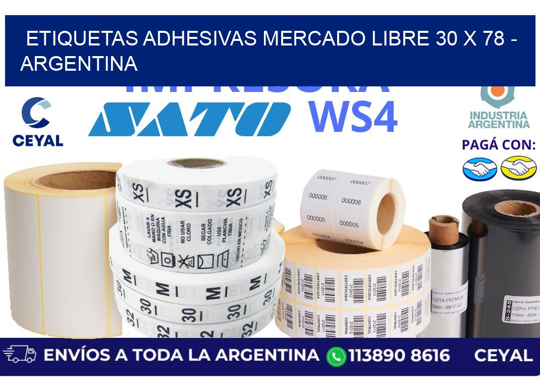 etiquetas adhesivas mercado libre 30 x 78 – Argentina