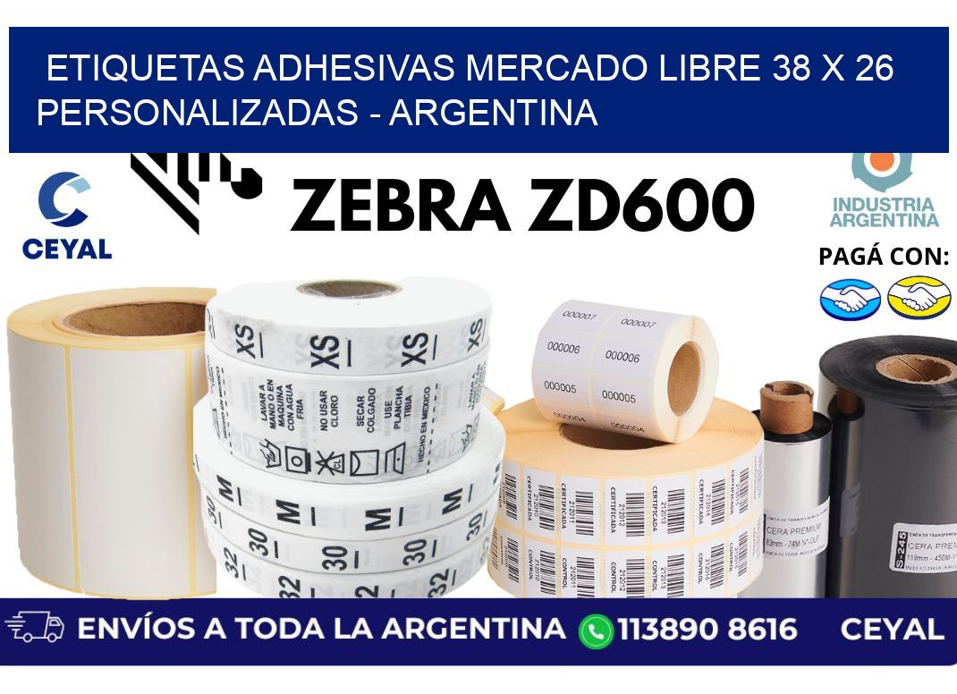 etiquetas adhesivas mercado libre 38 x 26 personalizadas - Argentina