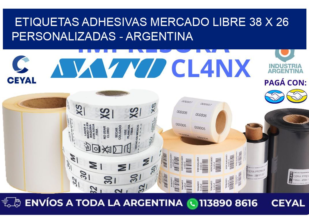 etiquetas adhesivas mercado libre 38 x 26 personalizadas - Argentina