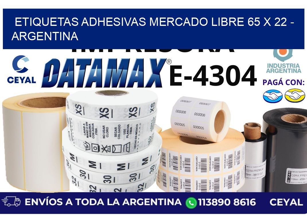etiquetas adhesivas mercado libre 65 x 22 - Argentina
