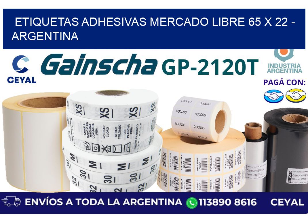 etiquetas adhesivas mercado libre 65 x 22 – Argentina