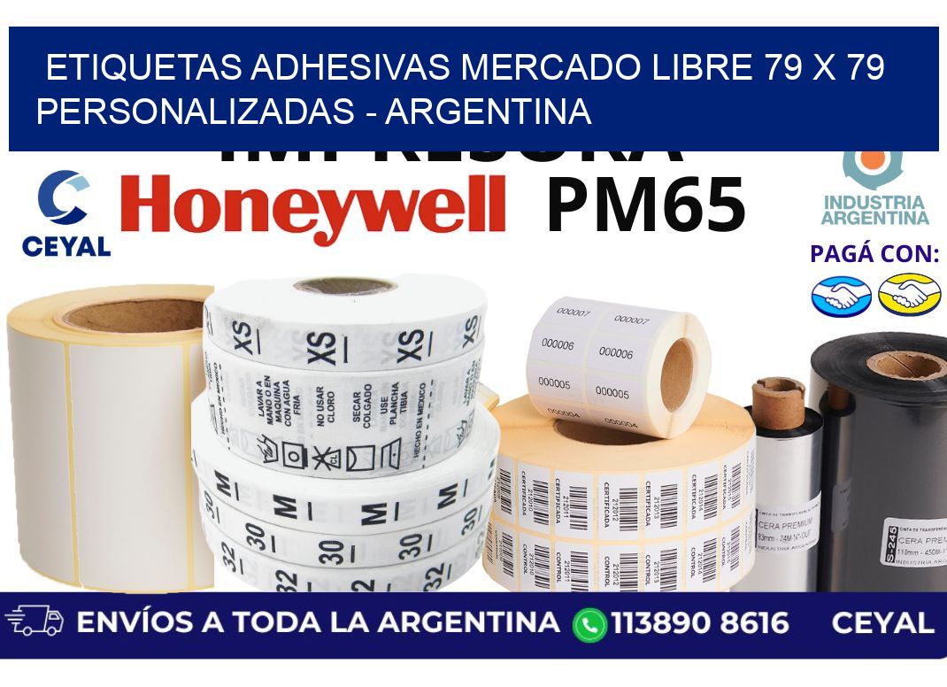 etiquetas adhesivas mercado libre 79 x 79 personalizadas - Argentina