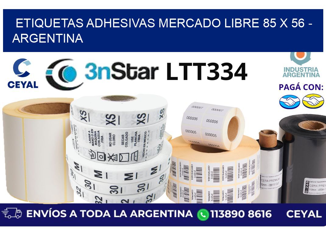 etiquetas adhesivas mercado libre 85 x 56 - Argentina