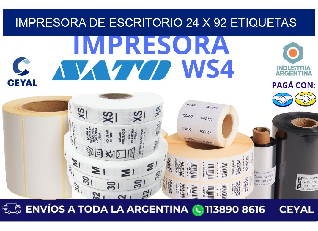 impresora de escritorio 24 x 92 etiquetas