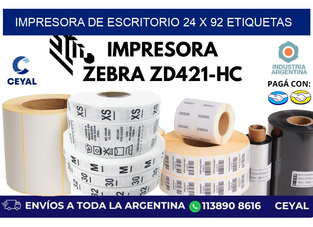 impresora de escritorio 24 x 92 etiquetas