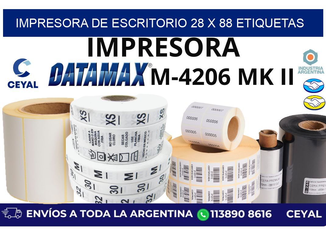 impresora de escritorio 28 x 88 etiquetas