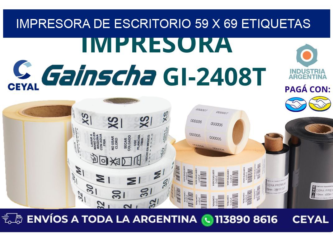 impresora de escritorio 59 x 69 etiquetas