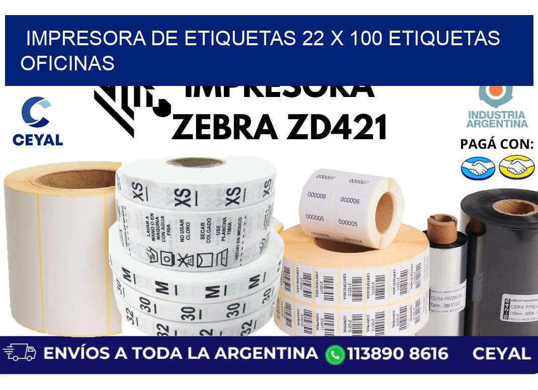 impresora de etiquetas 22 x 100 etiquetas oficinas