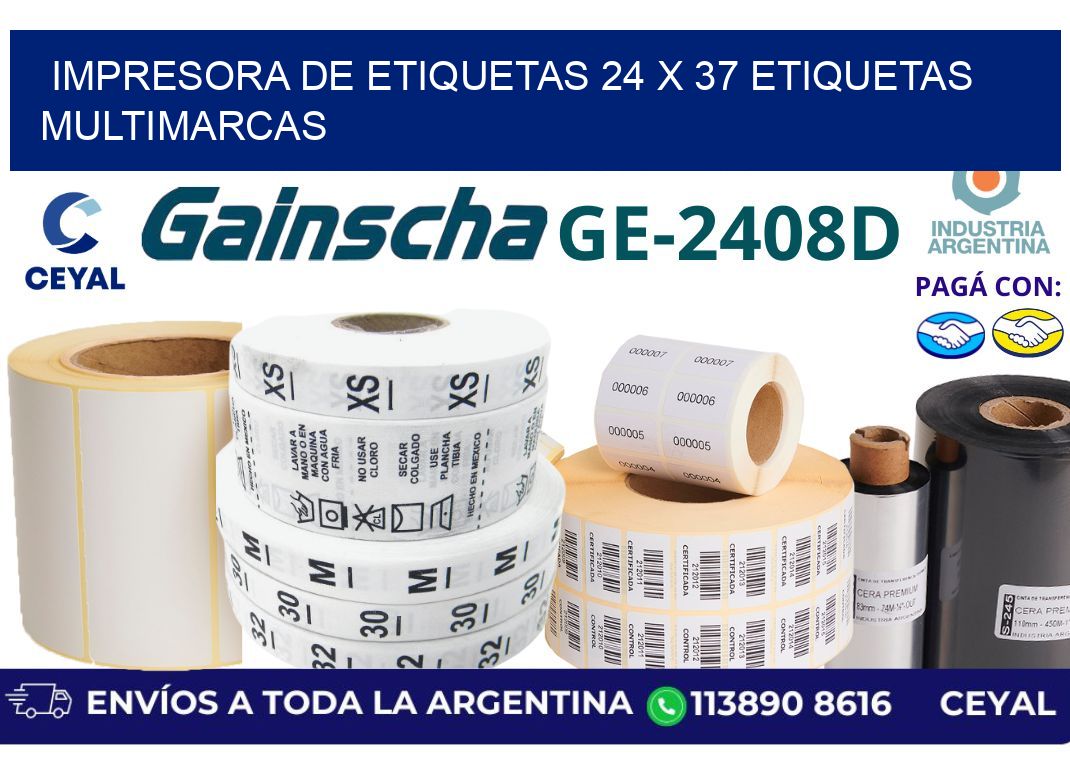 impresora de etiquetas 24 x 37 etiquetas multimarcas