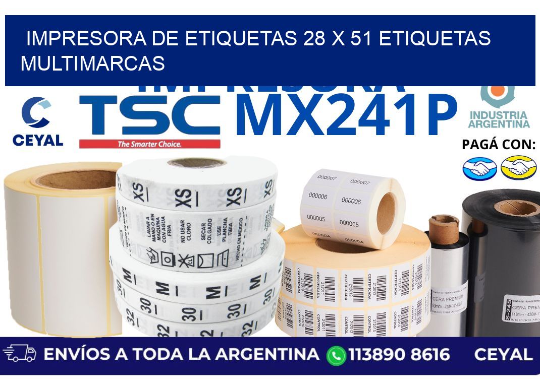 impresora de etiquetas 28 x 51 etiquetas multimarcas