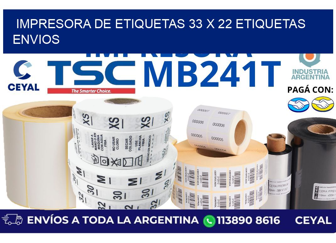 impresora de etiquetas 33 x 22 etiquetas envios