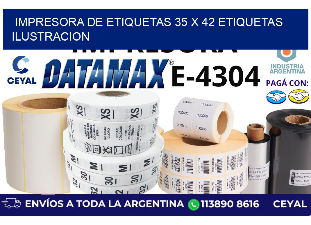 impresora de etiquetas 35 x 42 etiquetas ilustracion