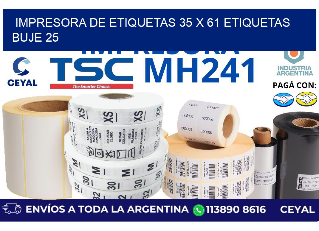 impresora de etiquetas 35 x 61 etiquetas  buje 25