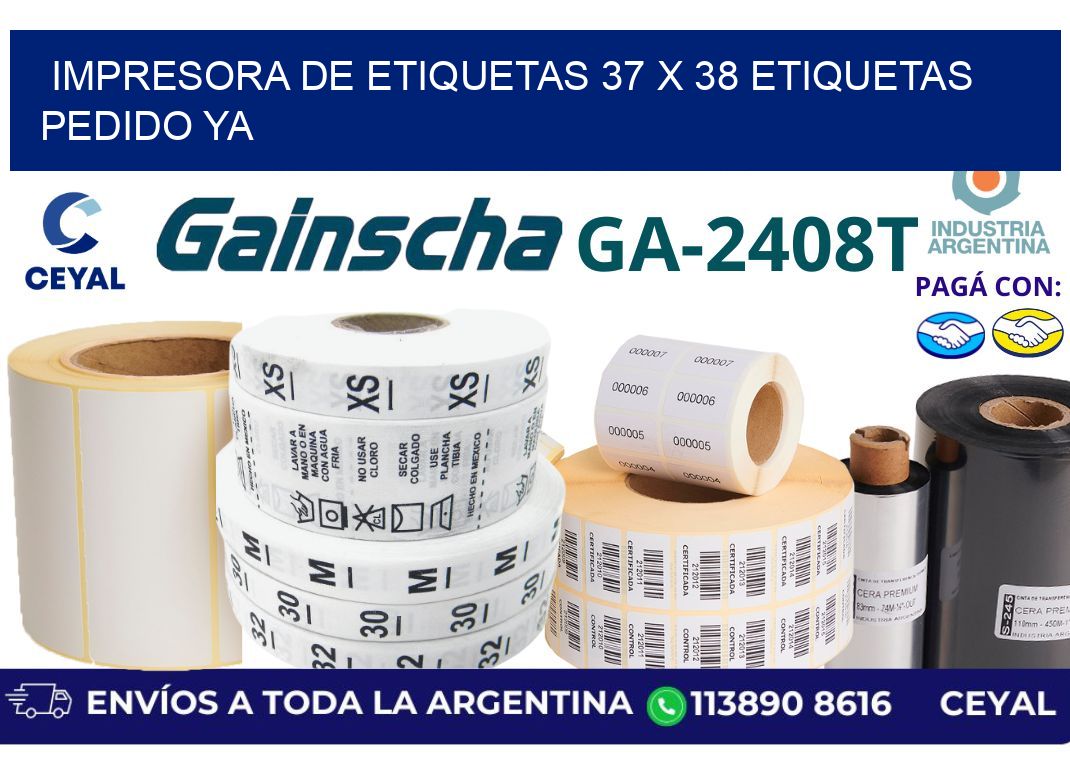 impresora de etiquetas 37 x 38 etiquetas pedido ya