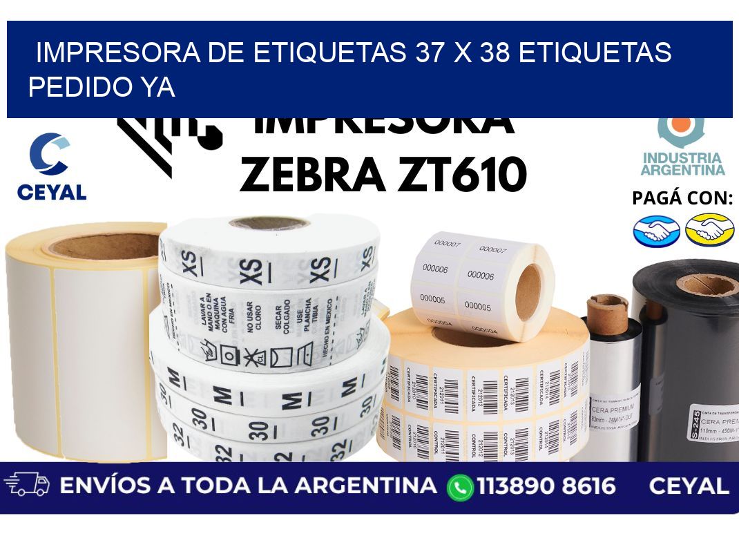 impresora de etiquetas 37 x 38 etiquetas pedido ya