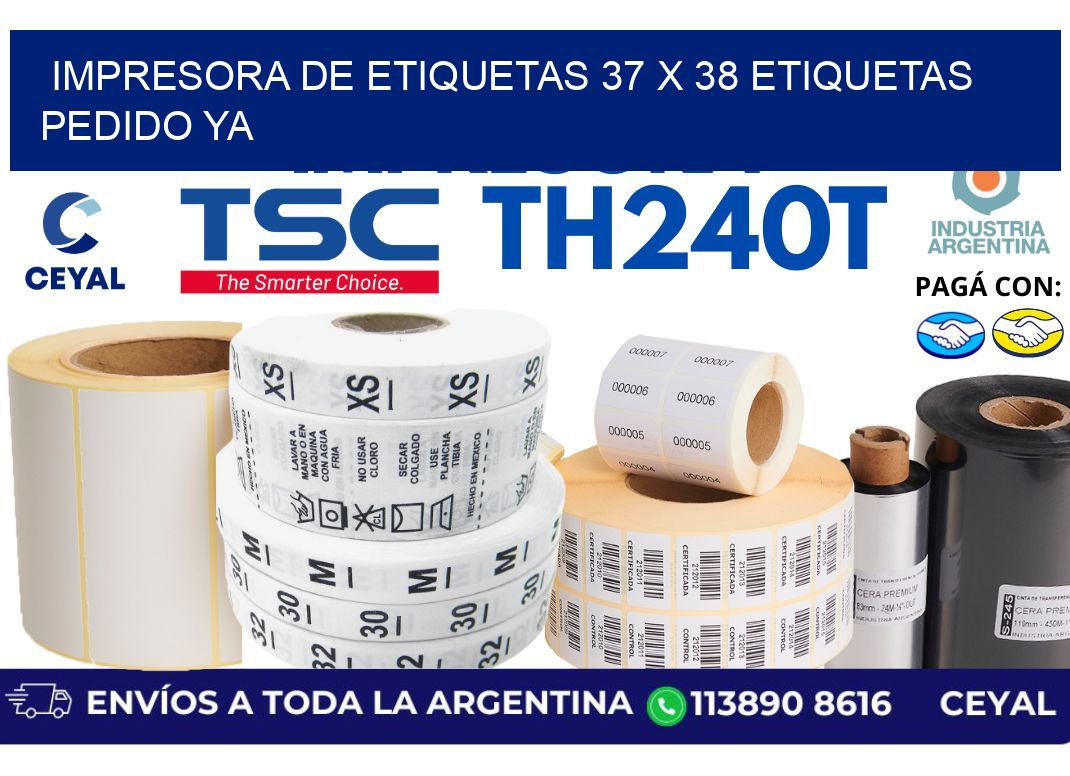 impresora de etiquetas 37 x 38 etiquetas pedido ya