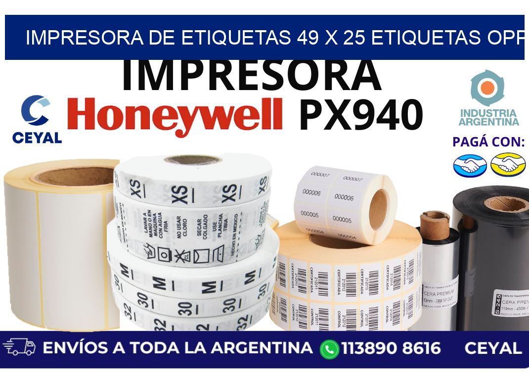 impresora de etiquetas 49 x 25 etiquetas opp