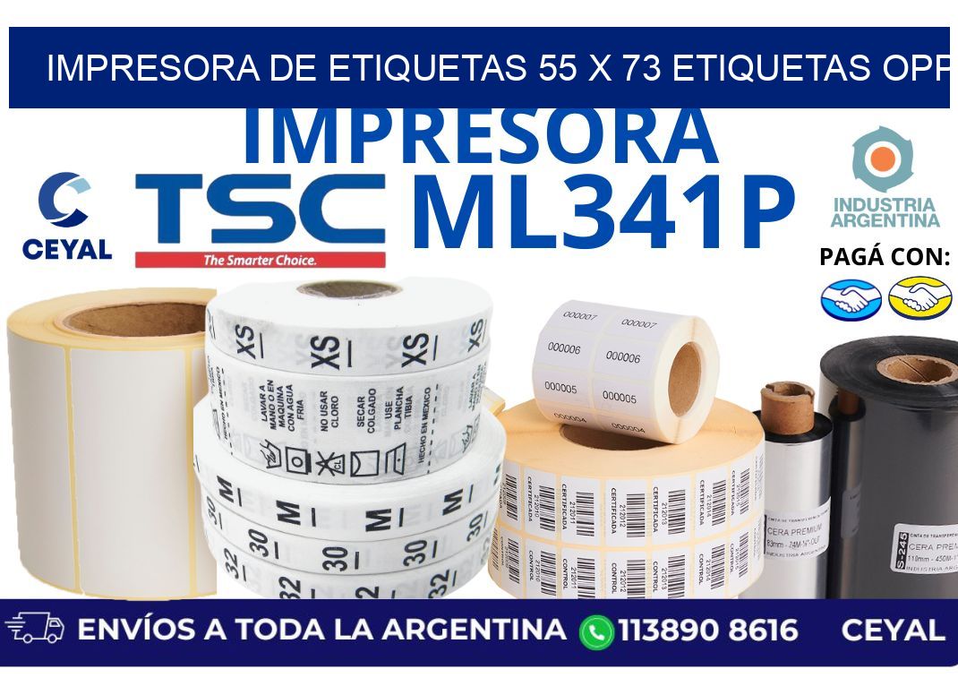 impresora de etiquetas 55 x 73 etiquetas opp