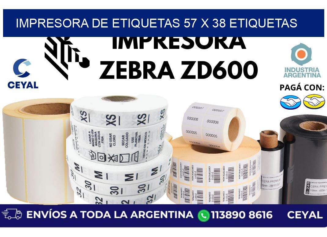impresora de etiquetas 57 x 38 etiquetas