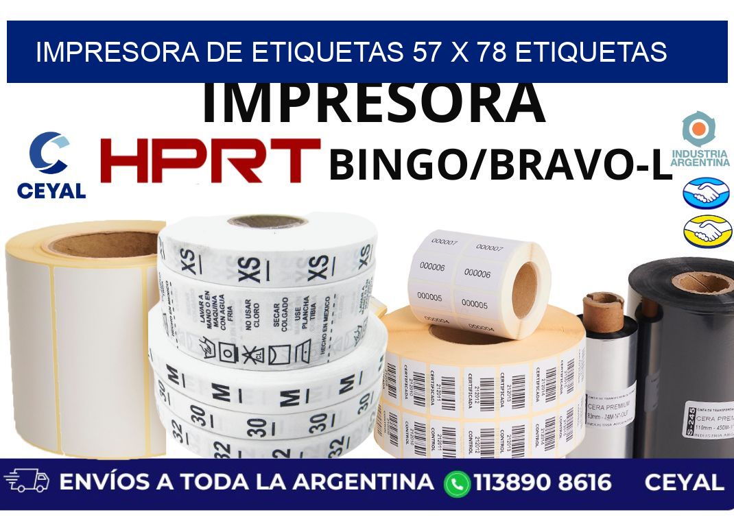 impresora de etiquetas 57 x 78 etiquetas
